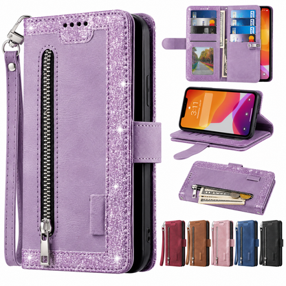 Luxury Zipper Wallet Phone Case for iPhone