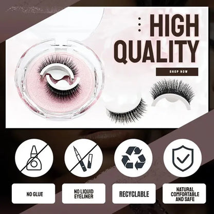 🌺Glue-Free Self-Adhesive Lashes – 3-Second, Natural & Reusable